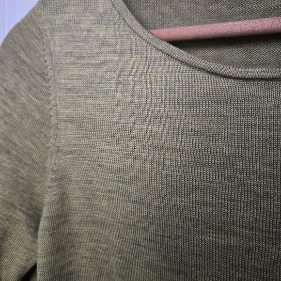 Eileen Fisher Women's Merino Wool Sweater Size XL Green Minimalist 3/4 Sleeve - Picture 4 of 10